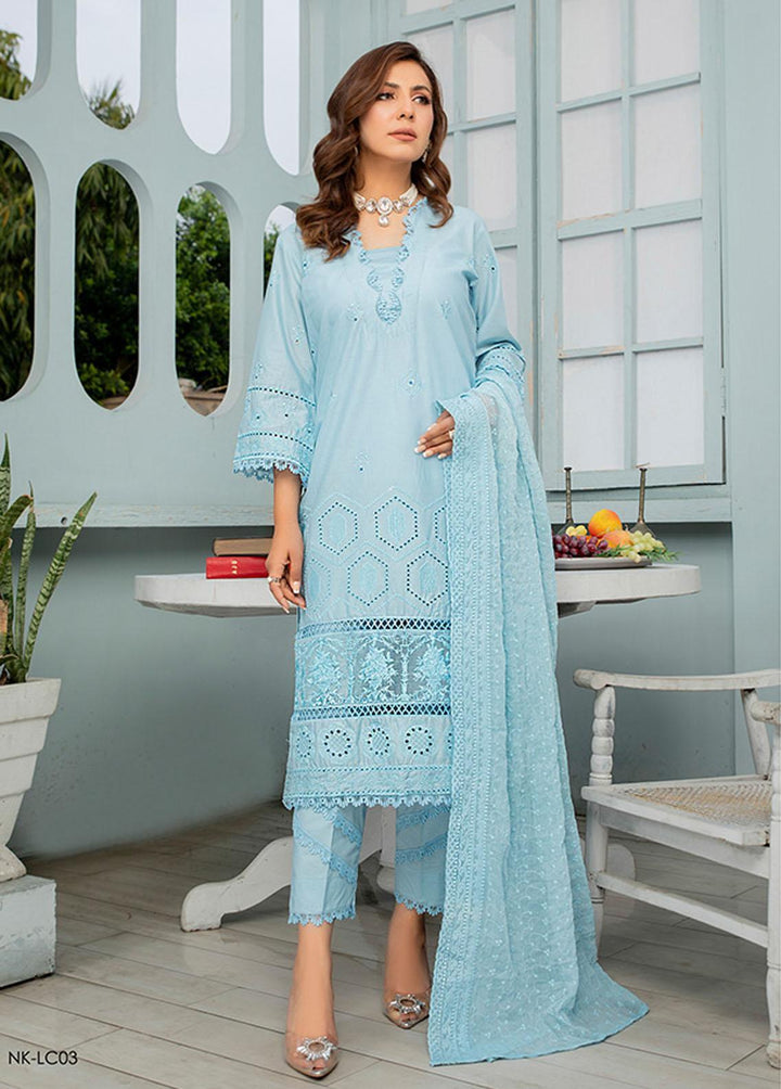 Noorma Kaamal Embroidered Lawn Suits Unstitched 3 Piece NK23E NK-LC03 - Eid Collection