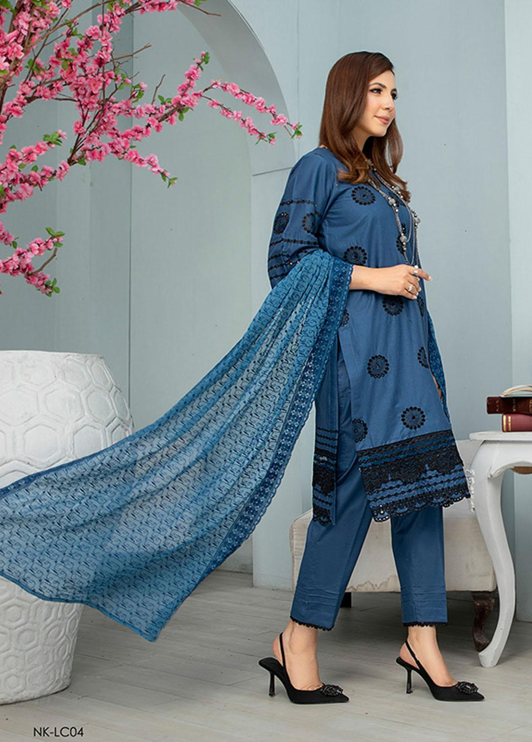 Noorma Kaamal Embroidered Lawn Suits Unstitched 3 Piece NK23E NK-LC04 - Eid Collection