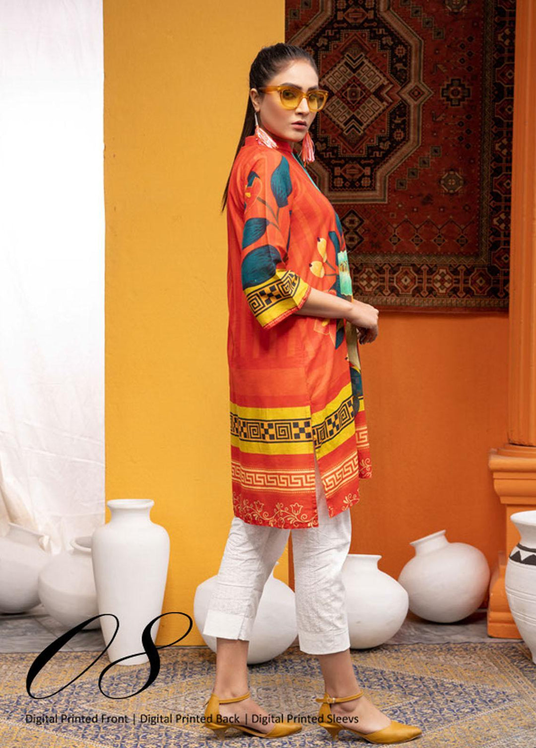 Noorma Kaamal Printed Lawn  Unstitched Kurti NK22K 8 - Summer Collection