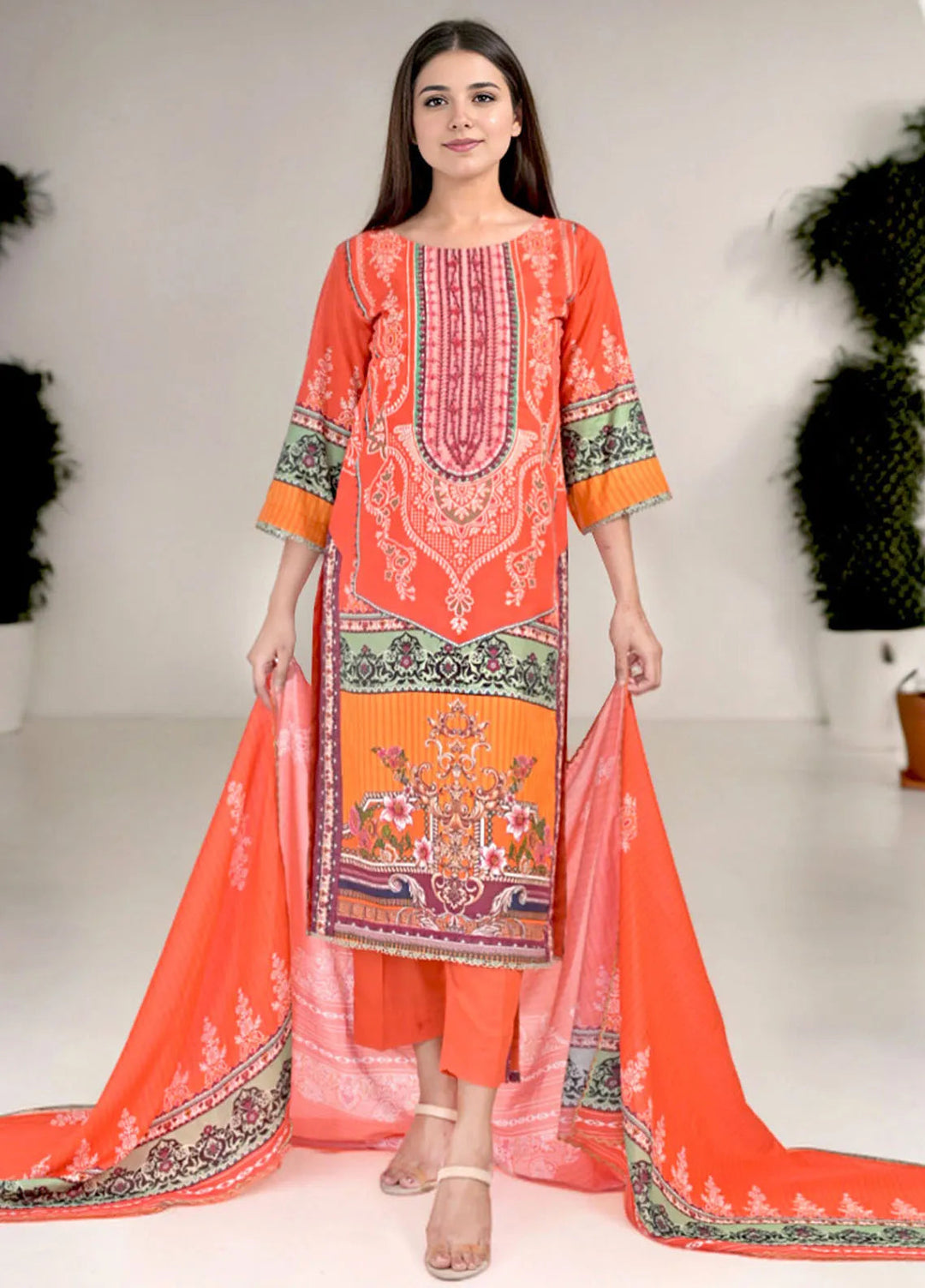 Noorma Kaamal Embroidered Lawn Suit Unstitched 3 Piece NK24L NK-PLE-01 - Summer Collection