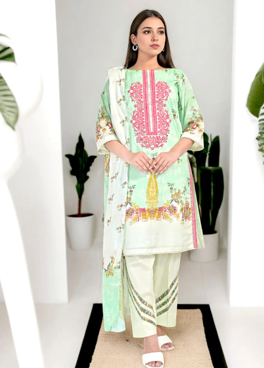 Noorma Kaamal Embroidered Lawn Suit Unstitched 3 Piece NK24L NK-PLE-02 - Summer Collection