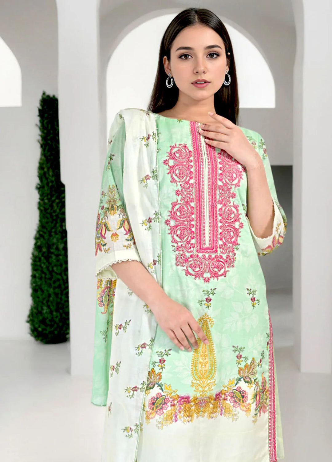 Noorma Kaamal Embroidered Lawn Suit Unstitched 3 Piece NK24L NK-PLE-02 - Summer Collection