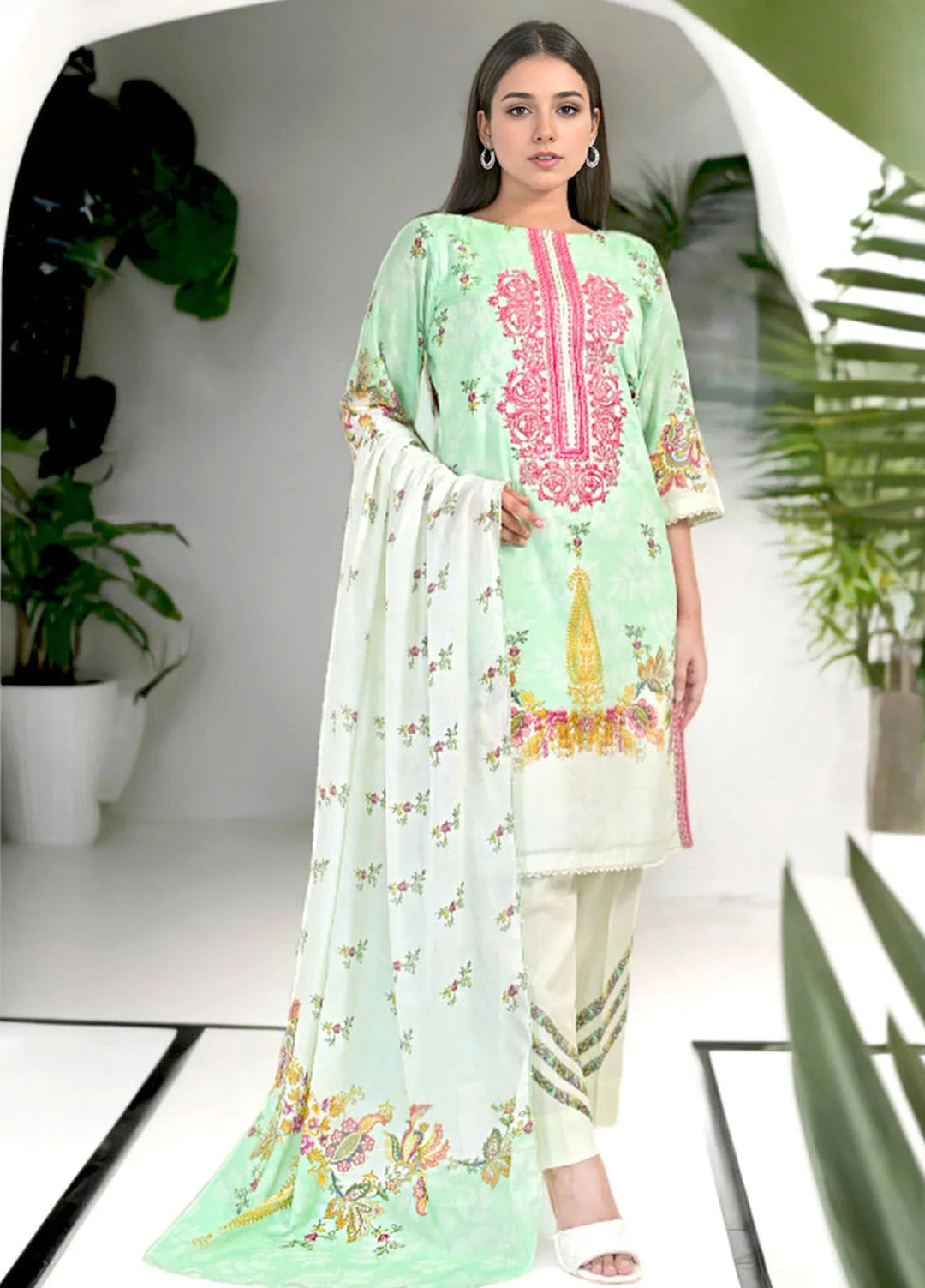Noorma Kaamal Embroidered Lawn Suit Unstitched 3 Piece NK24L NK-PLE-02 - Summer Collection