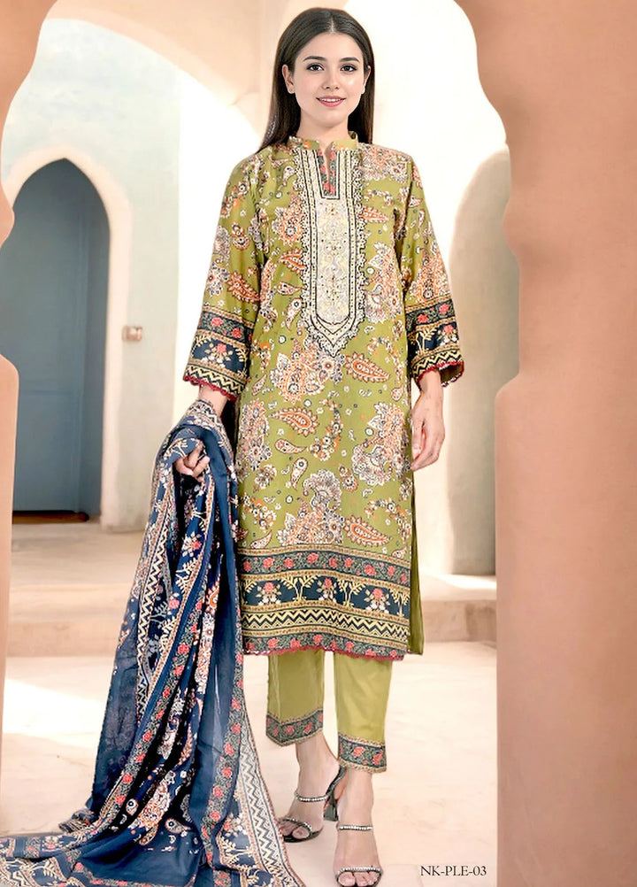 Noorma Kaamal Embroidered Lawn Suit Unstitched 3 Piece NK24L NK-PLE-03 - Summer Collection