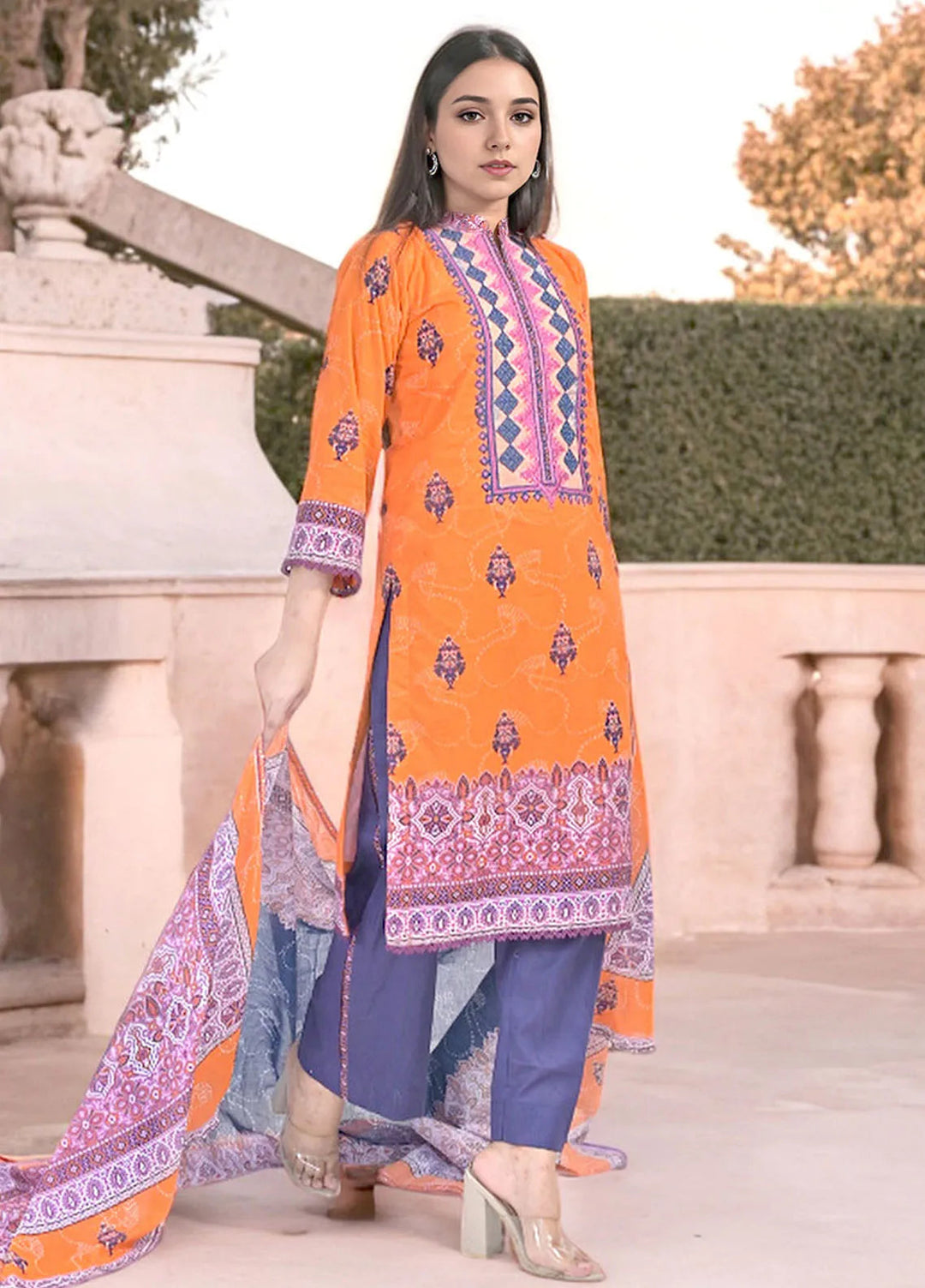 Noorma Kaamal Embroidered Lawn Suit Unstitched 3 Piece NK24L NK-PLE-06 - Summer Collection