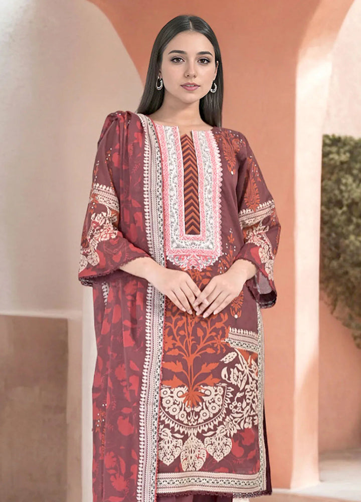 Noorma Kaamal Embroidered Lawn Suit Unstitched 3 Piece NK24L NK-PLE-08 - Summer Collection