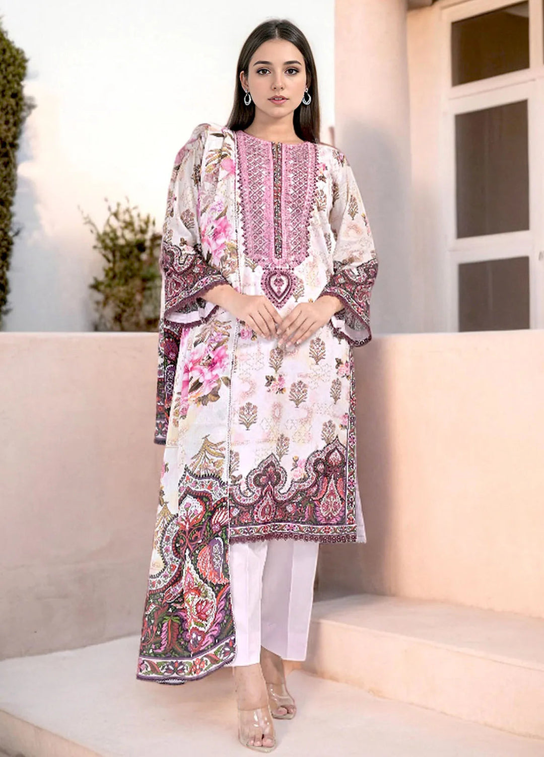 Noorma Kaamal Embroidered Lawn Suit Unstitched 3 Piece NK24L NK-PLE-09 - Summer Collection