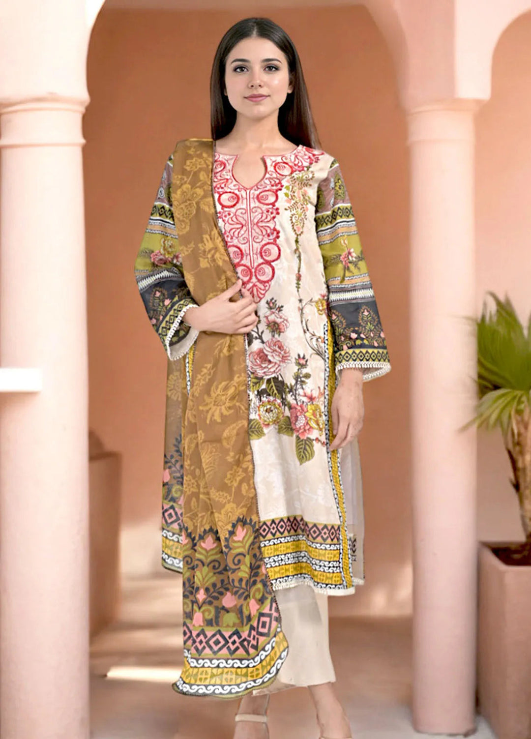 Noorma Kaamal Embroidered Lawn Suit Unstitched 3 Piece NK24L NK-PLE-11 - Summer Collection