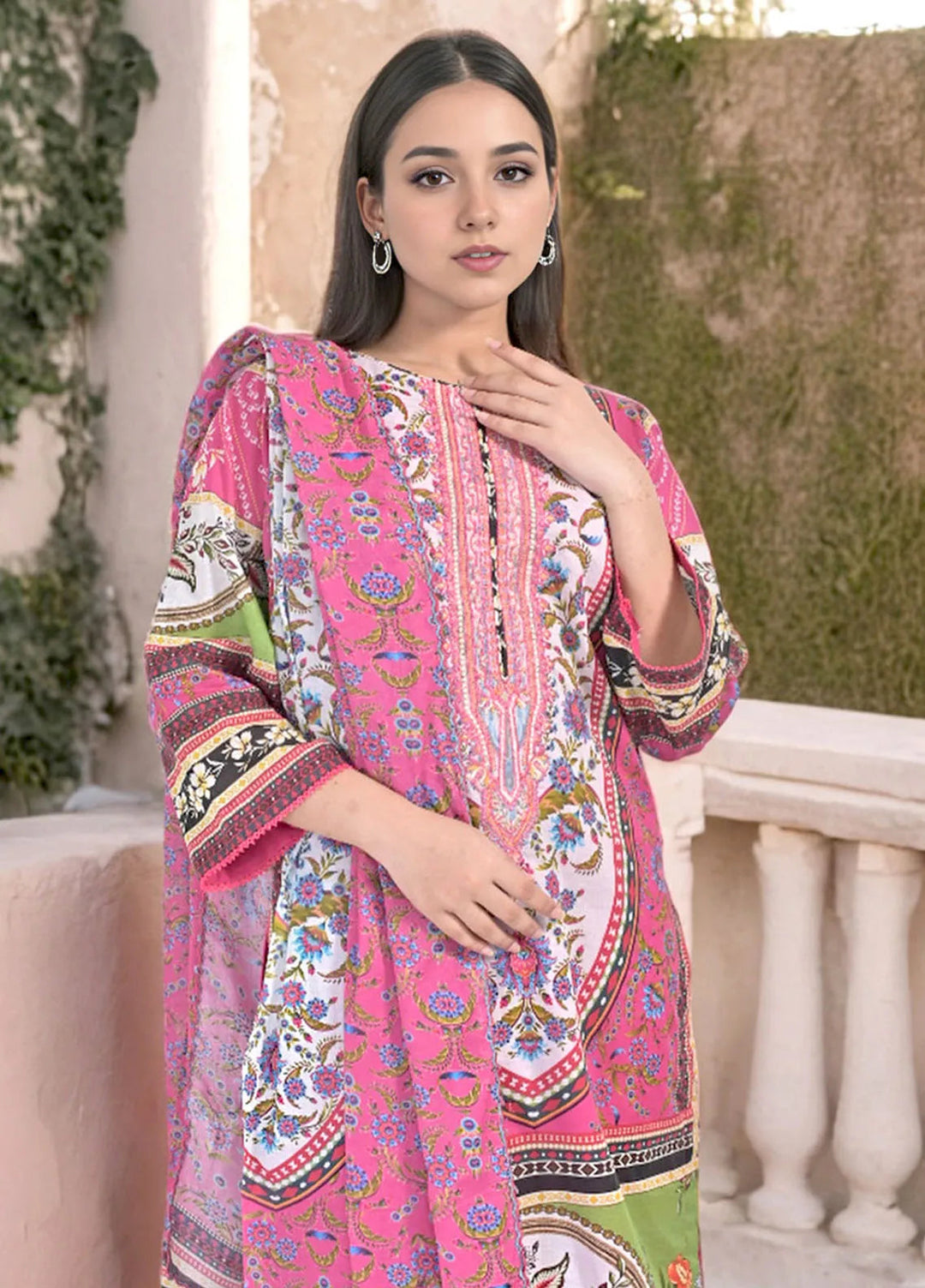 Noorma Kaamal Embroidered Lawn Suit Unstitched 3 Piece NK24L NK-PLE-12 - Summer Collection