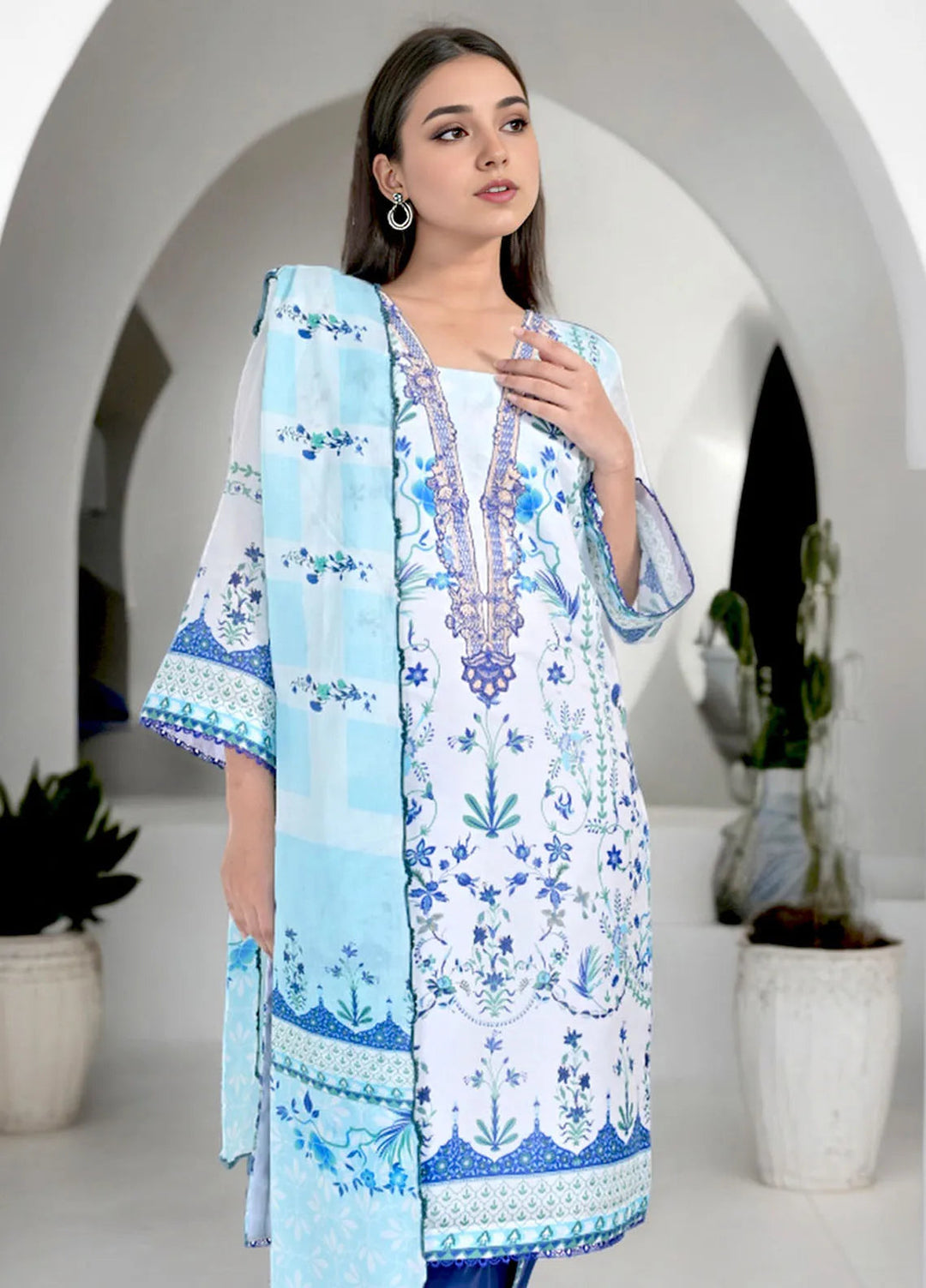 Noorma Kaamal Embroidered Lawn Suit Unstitched 3 Piece NK24L NK-PLE-13 - Summer Collection