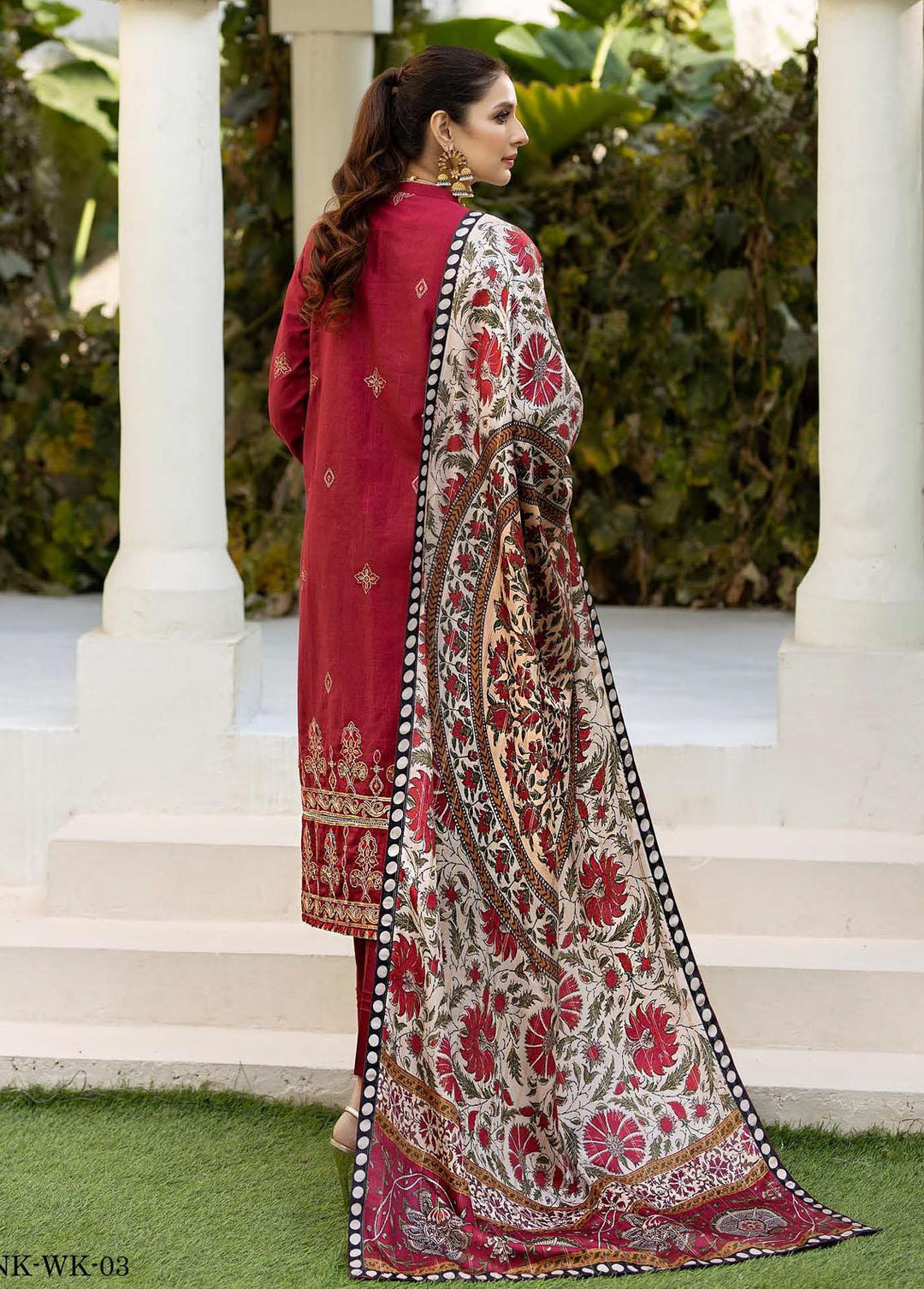 Noorma Kaamal Embroidered Khaddar Suits Unstitched 3 Piece NK23WK NK-WK-03 - Winter Collection