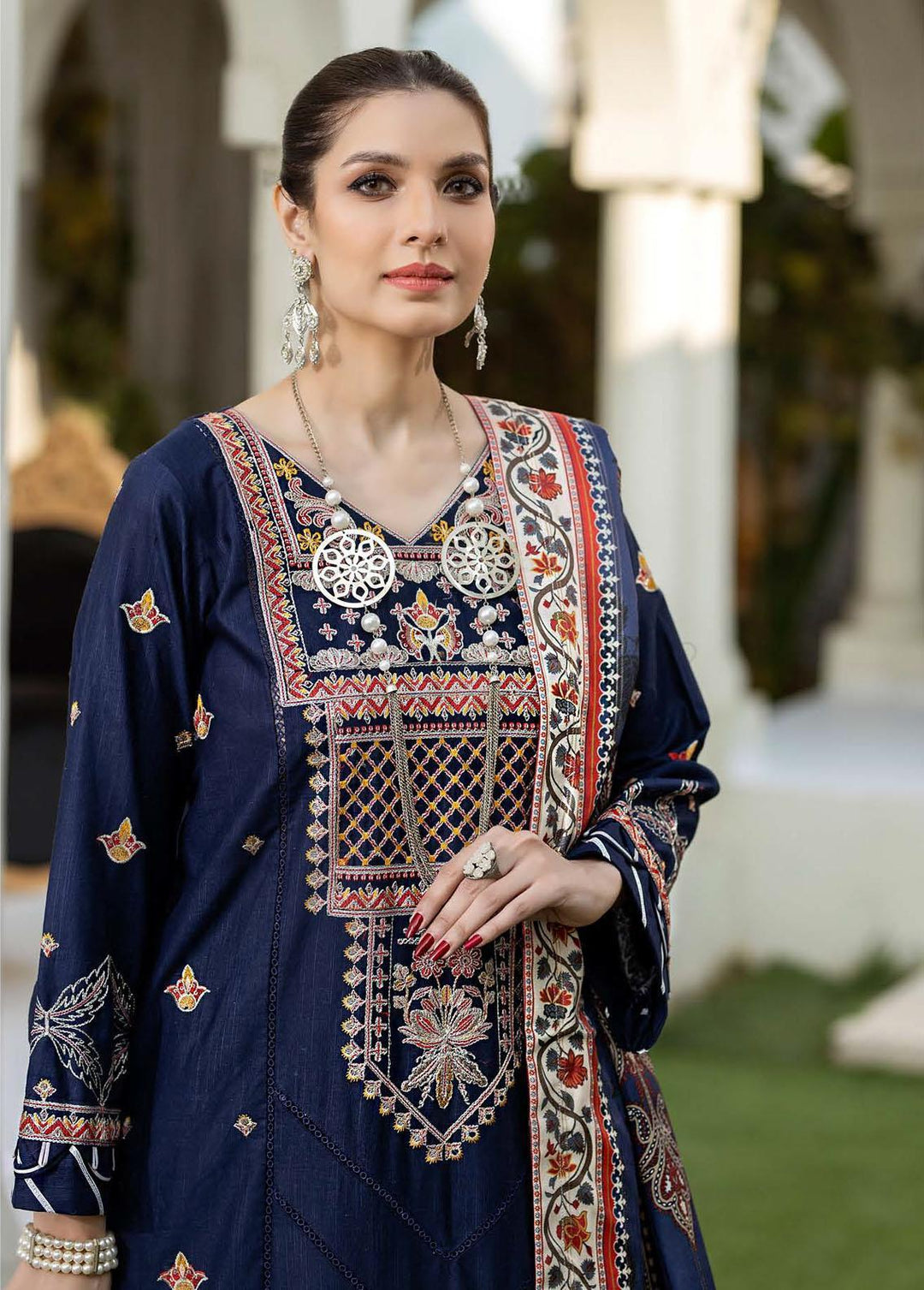 Noorma Kaamal Embroidered Khaddar Suits Unstitched 3 Piece NK23WK NK-WK-04 - Winter Collection