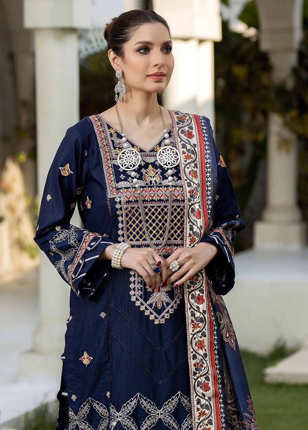 Noorma Kaamal Embroidered Khaddar Suits Unstitched 3 Piece NK23WK NK-WK-04 - Winter Collection