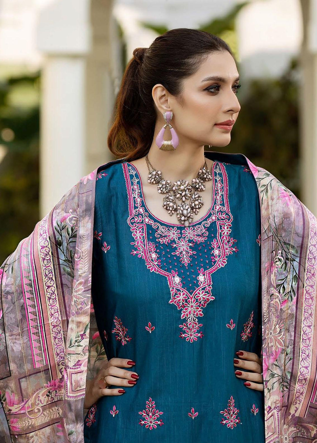Noorma Kaamal Embroidered Khaddar Suits Unstitched 3 Piece NK23WK NK-WK-05 - Winter Collection