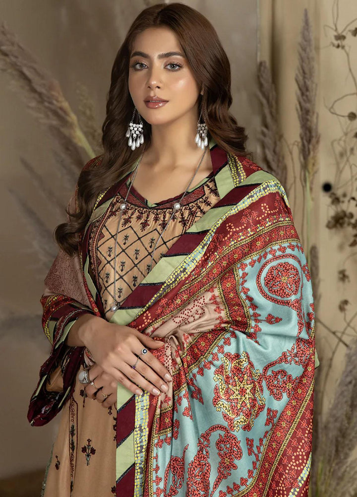 Noorma Kaamal Embroidered Linen Suits Unstitched 3 Piece NK23WL NK-LS-01 - Winter Collection