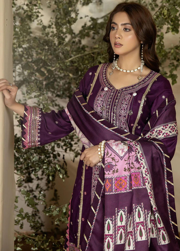 Noorma Kaamal Embroidered Linen Suits Unstitched 3 Piece NK23WL NK-LS-02 - Winter Collection