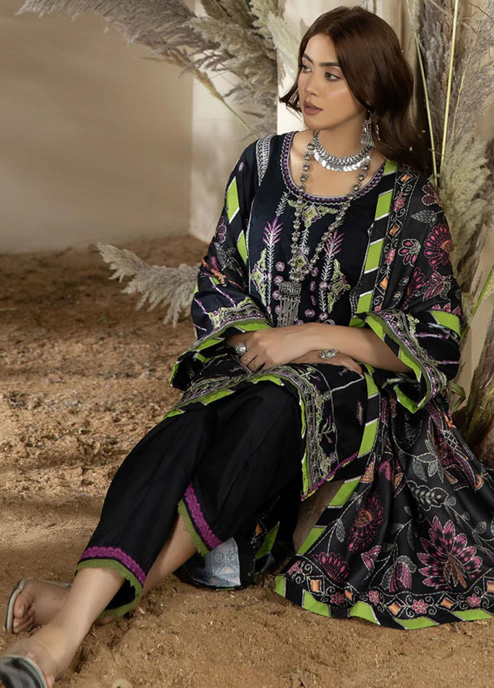 Noorma Kaamal Embroidered Linen Suits Unstitched 3 Piece NK23WL NK-LS-03 - Winter Collection