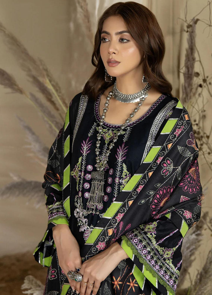 Noorma Kaamal Embroidered Linen Suits Unstitched 3 Piece NK23WL NK-LS-03 - Winter Collection