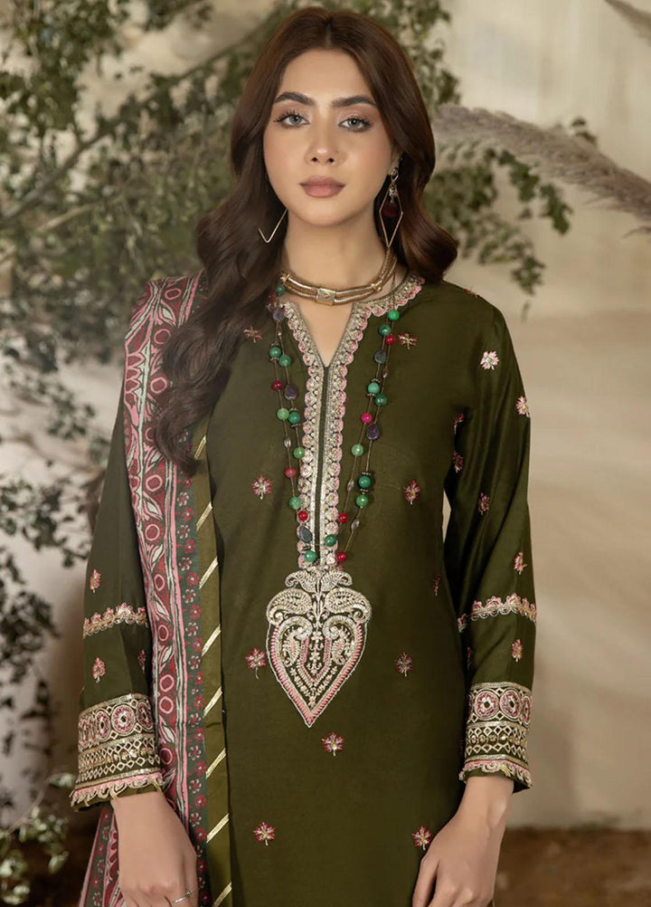 Noorma Kaamal Embroidered Linen Suits Unstitched 3 Piece NK23WL NK-LS-04 - Winter Collection