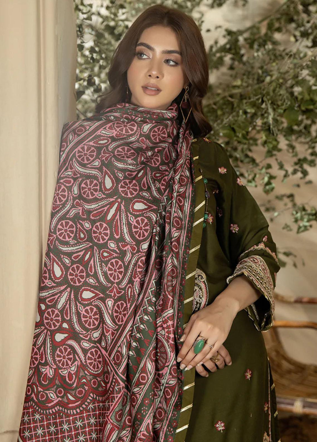 Noorma Kaamal Embroidered Linen Suits Unstitched 3 Piece NK23WL NK-LS-04 - Winter Collection