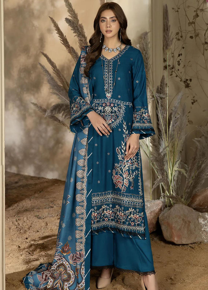 Noorma Kaamal Embroidered Linen Suits Unstitched 3 Piece NK23WL NK-LS-05 - Winter Collection