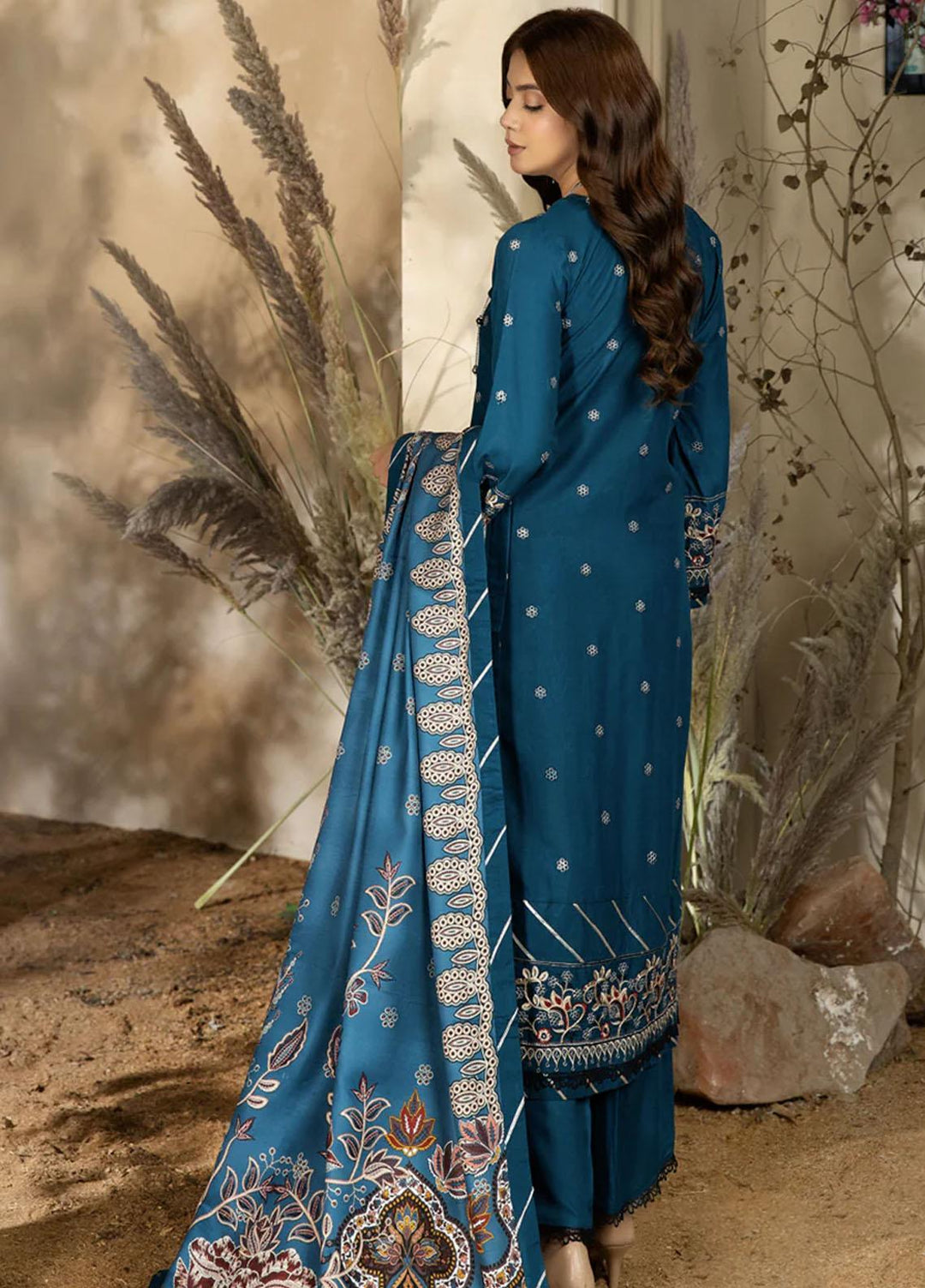 Noorma Kaamal Embroidered Linen Suits Unstitched 3 Piece NK23WL NK-LS-05 - Winter Collection