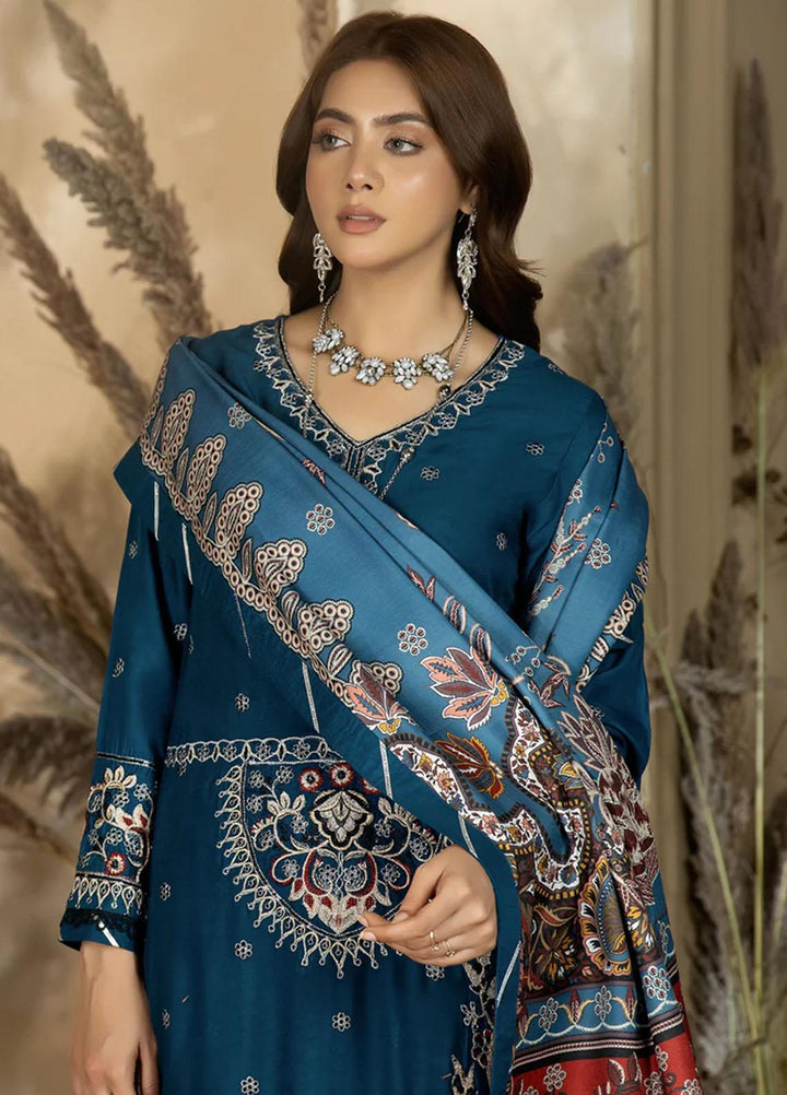 Noorma Kaamal Embroidered Linen Suits Unstitched 3 Piece NK23WL NK-LS-05 - Winter Collection