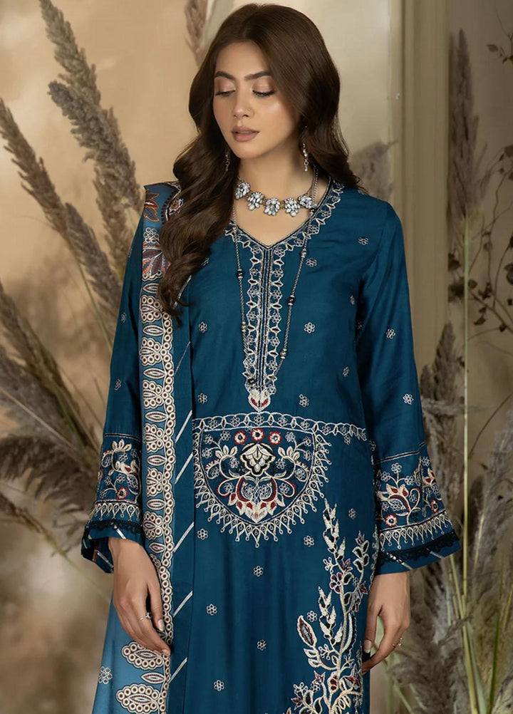 Noorma Kaamal Embroidered Linen Suits Unstitched 3 Piece NK23WL NK-LS-05 - Winter Collection