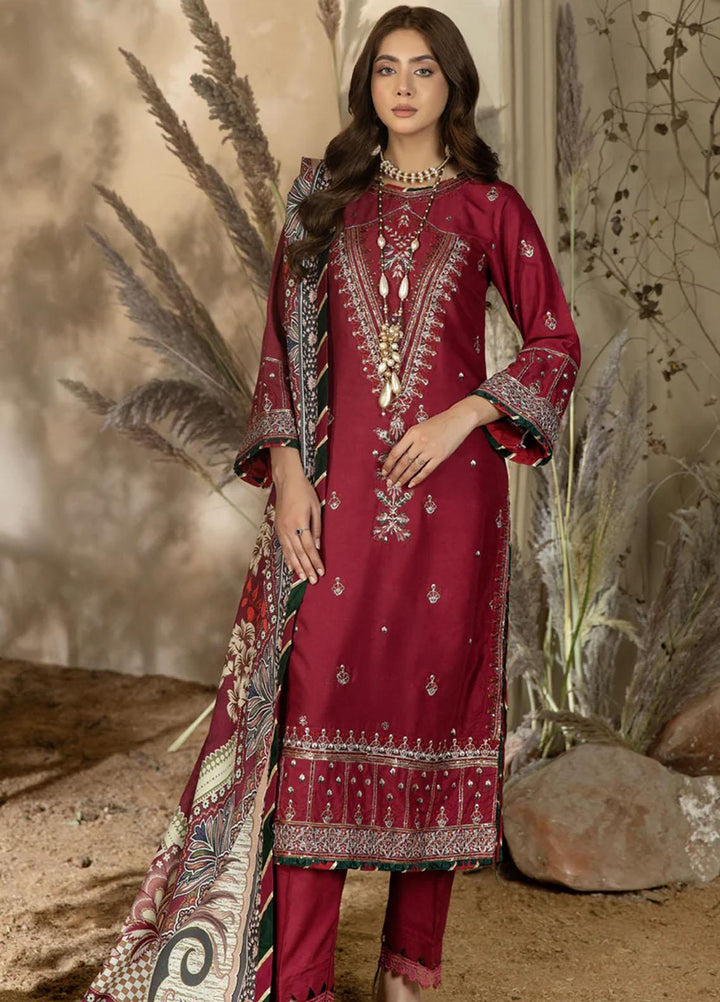 Noorma Kaamal Embroidered Linen Suits Unstitched 3 Piece NK23WL NK-LS-06 - Winter Collection