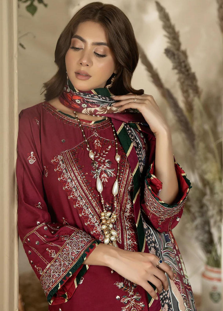 Noorma Kaamal Embroidered Linen Suits Unstitched 3 Piece NK23WL NK-LS-06 - Winter Collection