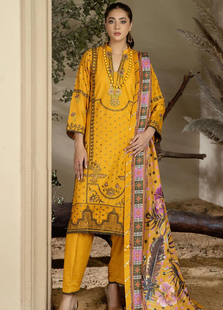 Noorma Kaamal Embroidered Linen Suits Unstitched 3 Piece NK23WL NK-LS-07 - Winter Collection