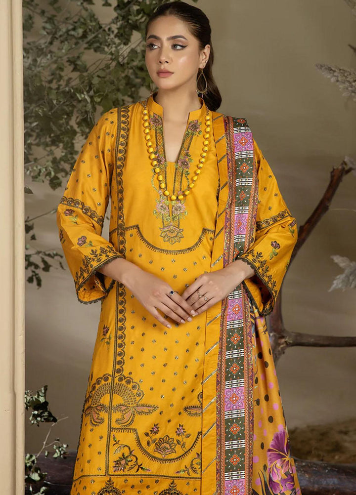 Noorma Kaamal Embroidered Linen Suits Unstitched 3 Piece NK23WL NK-LS-07 - Winter Collection