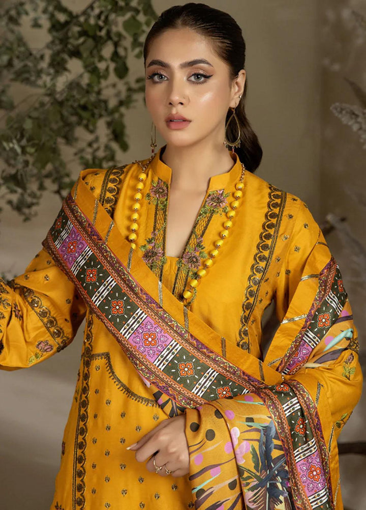 Noorma Kaamal Embroidered Linen Suits Unstitched 3 Piece NK23WL NK-LS-07 - Winter Collection