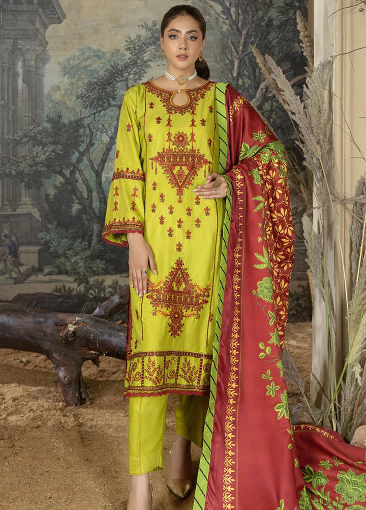 Noorma Kaamal Embroidered Linen Suits Unstitched 3 Piece NK23WL NK-LS-08 - Winter Collection