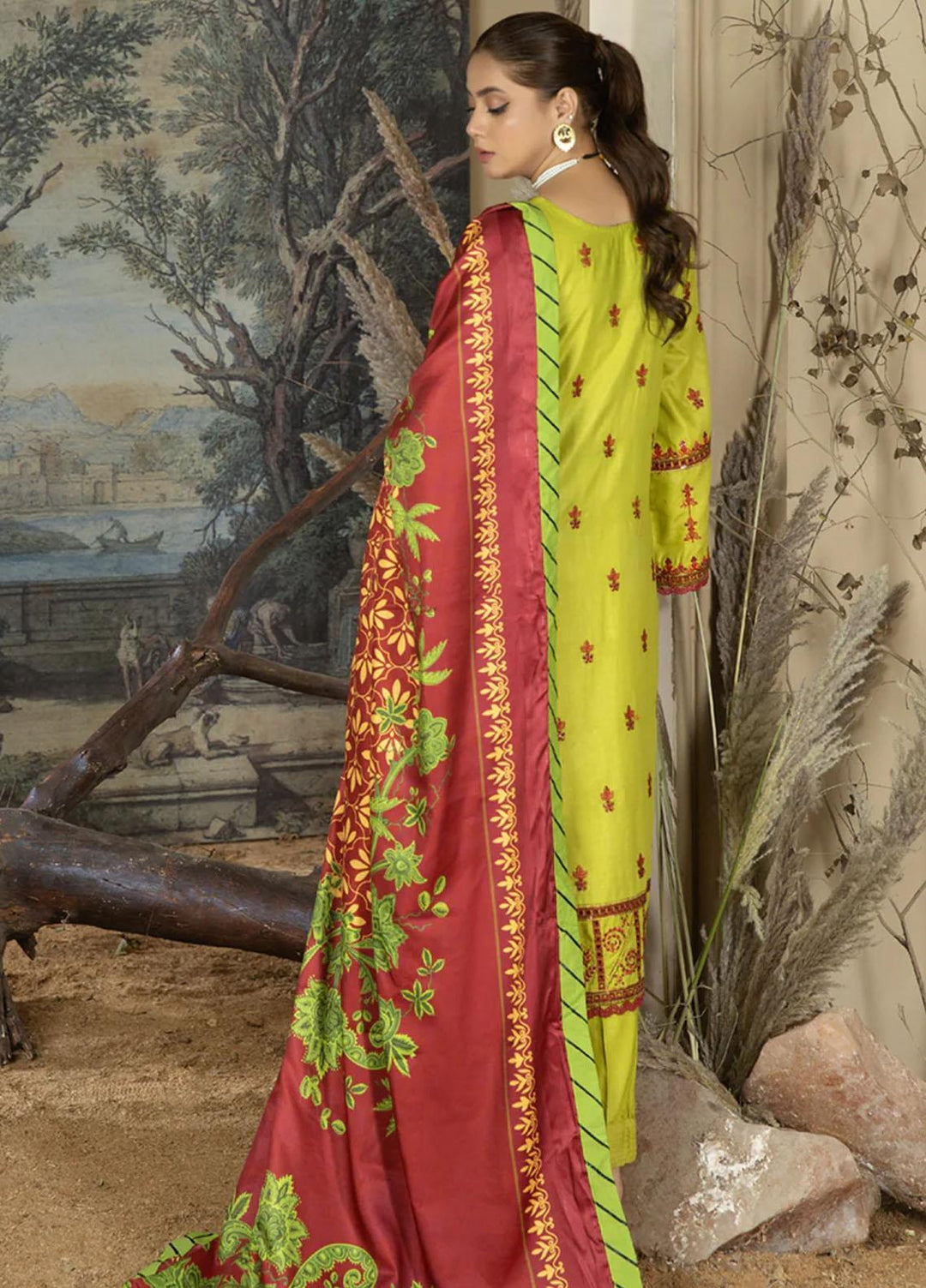 Noorma Kaamal Embroidered Linen Suits Unstitched 3 Piece NK23WL NK-LS-08 - Winter Collection