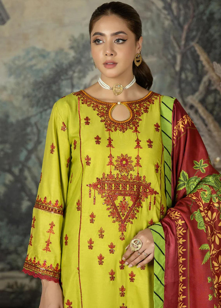 Noorma Kaamal Embroidered Linen Suits Unstitched 3 Piece NK23WL NK-LS-08 - Winter Collection