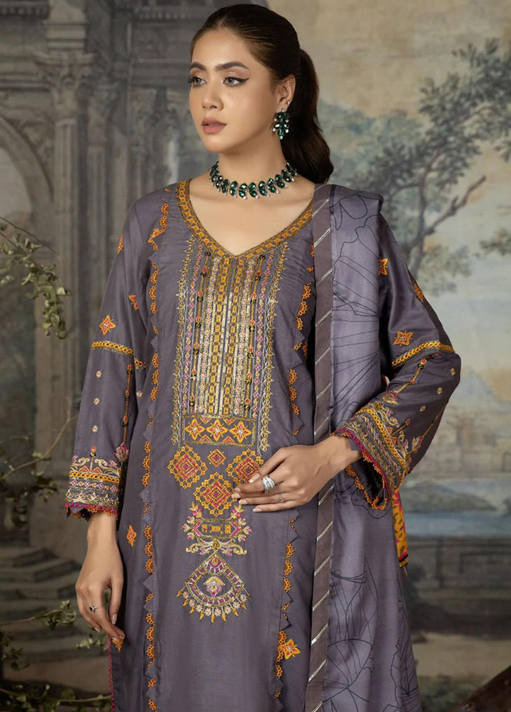 Noorma Kaamal Embroidered Linen Suits Unstitched 3 Piece NK23WL NK-LS-10 - Winter Collection