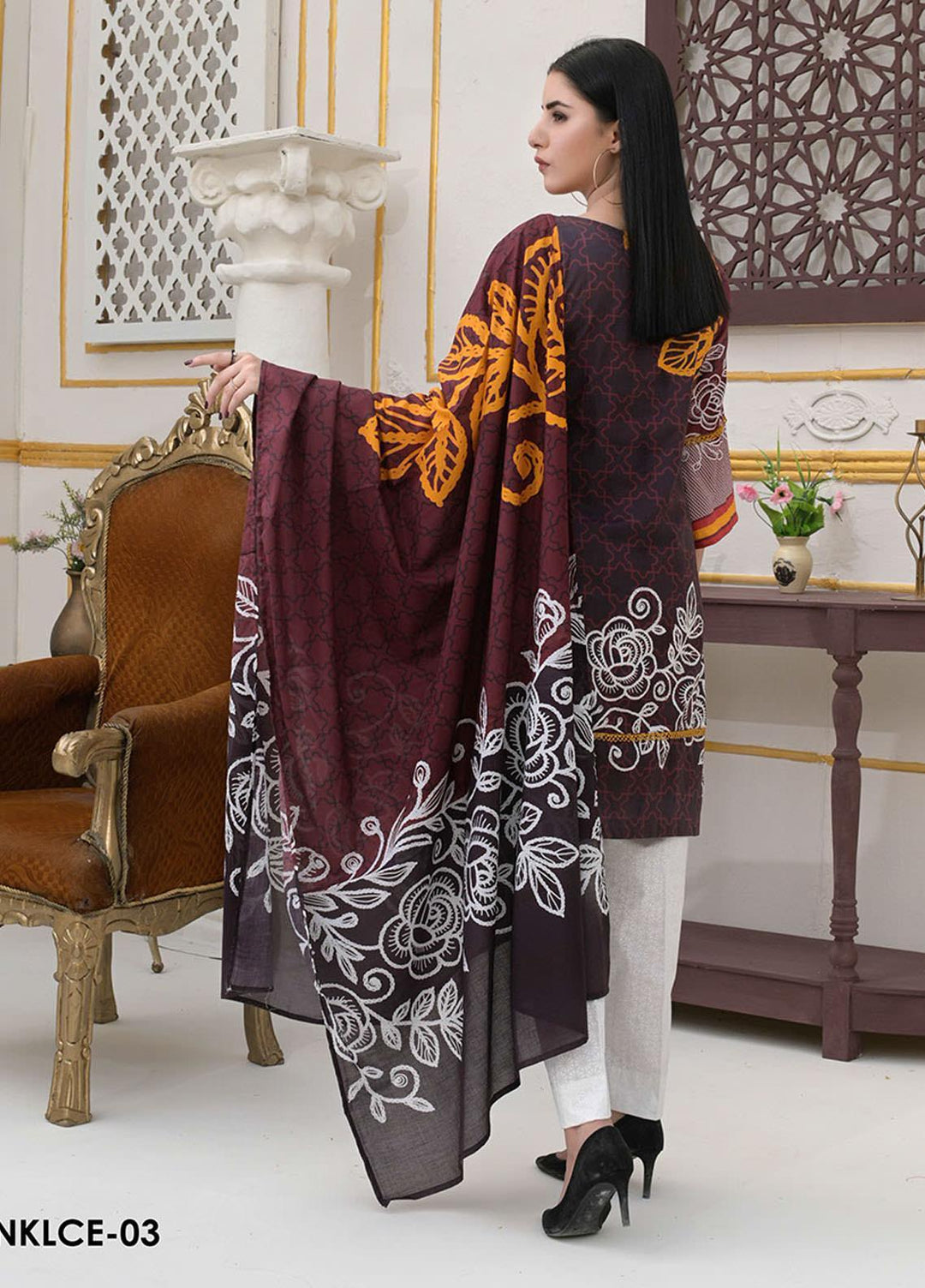 Noorma Kamal Embroidered Lawn Suits Unstitched 3 Piece NK21S NKLCE-03 - Summer Collection