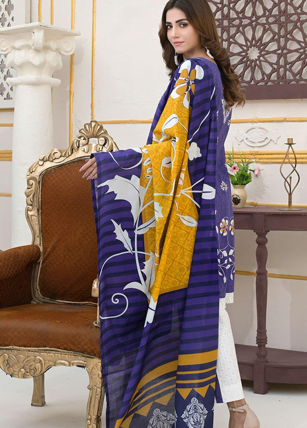 Noorma Kamal Embroidered Lawn Suits Unstitched 3 Piece NK21S NKLCE-04 - Summer Collection