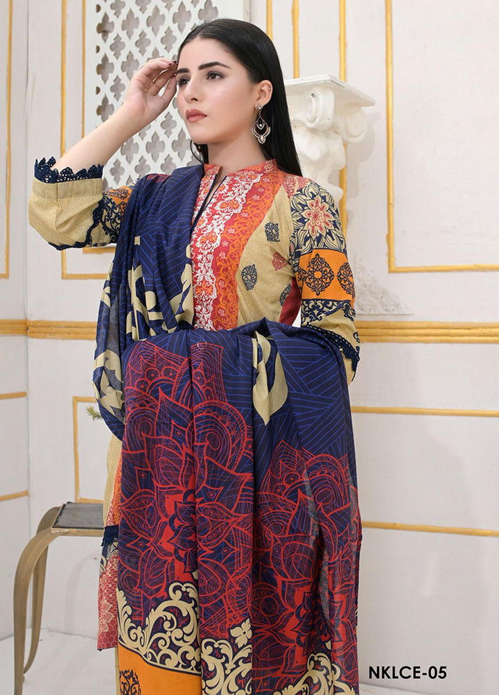 Noorma Kamal Embroidered Lawn Suits Unstitched 3 Piece NK21S NKLCE-05 - Summer Collection