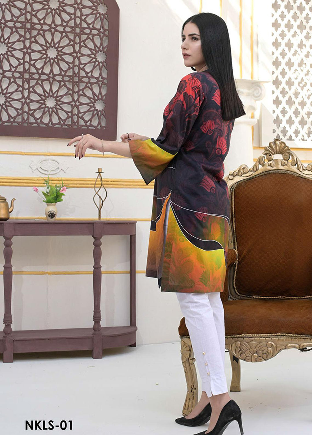 Noorma Kamal Printed Lawn  Unstitched Kurties NK21S NKLS-01 - Summer Collection