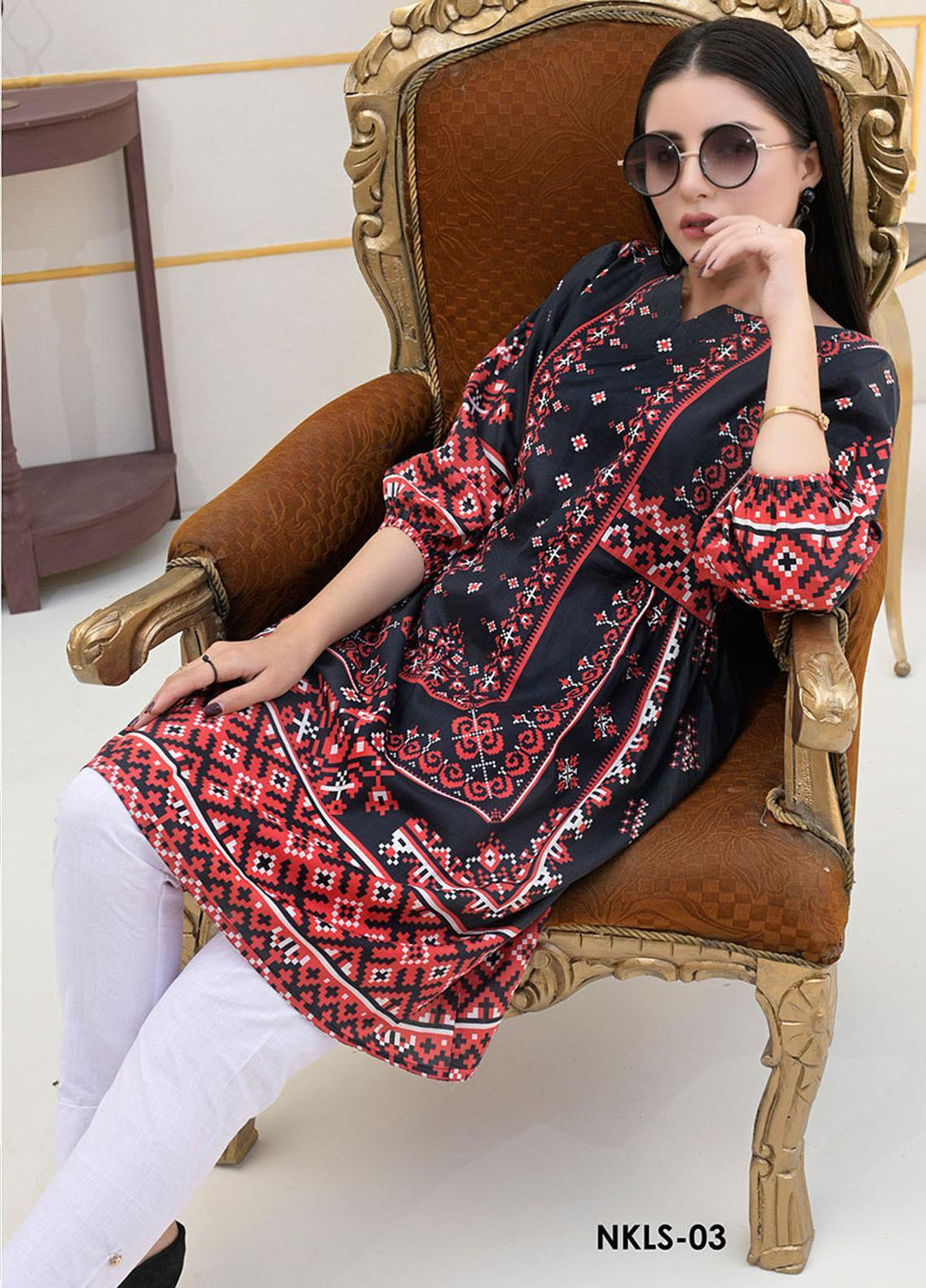 Noorma Kamal Printed Lawn  Unstitched Kurties NK21S NKLS-03 - Summer Collection