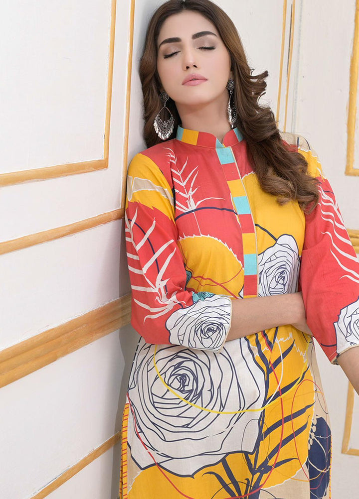 Noorma Kamal Printed Lawn  Unstitched Kurties NK21S NKLS-08 - Summer Collection