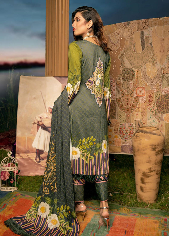 Noorma Kamal Printed Linen Suits Unstitched 3 Piece NK21WL Carnation-05 - Winter Collection