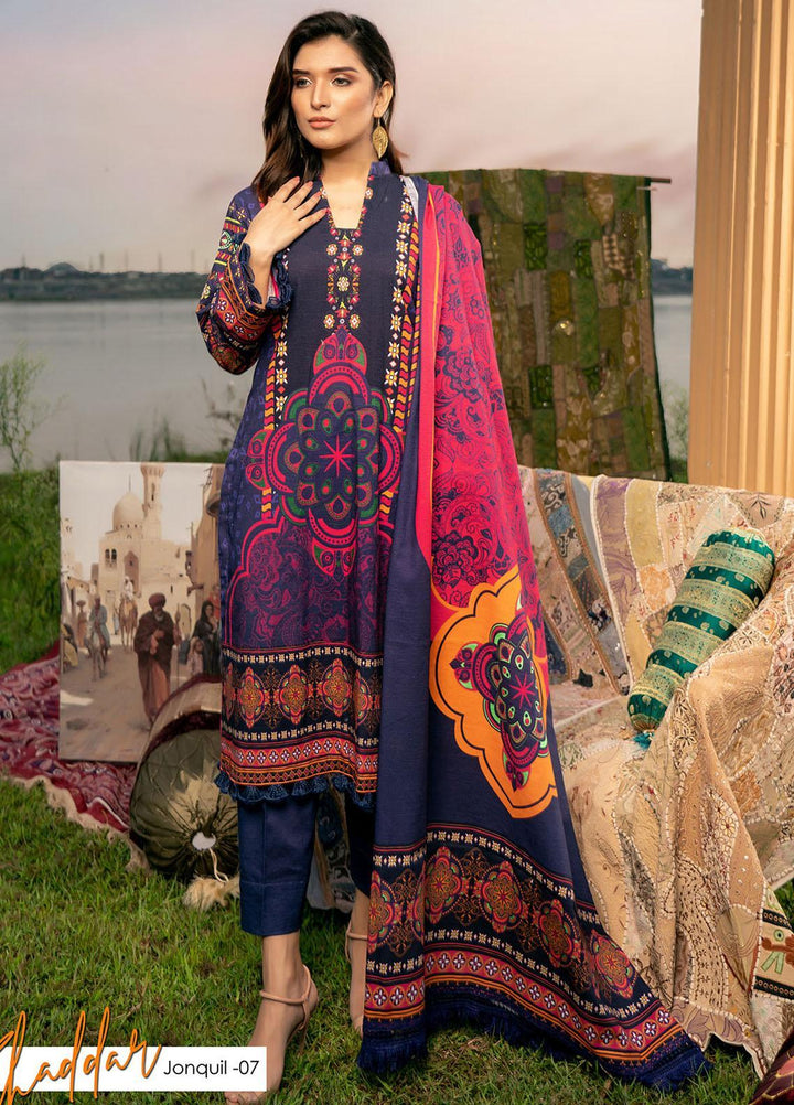 Noorma Kamal Printed Khaddar Suits Unstitched 3 Piece NK21WL Jonquil-07 - Winter Collection