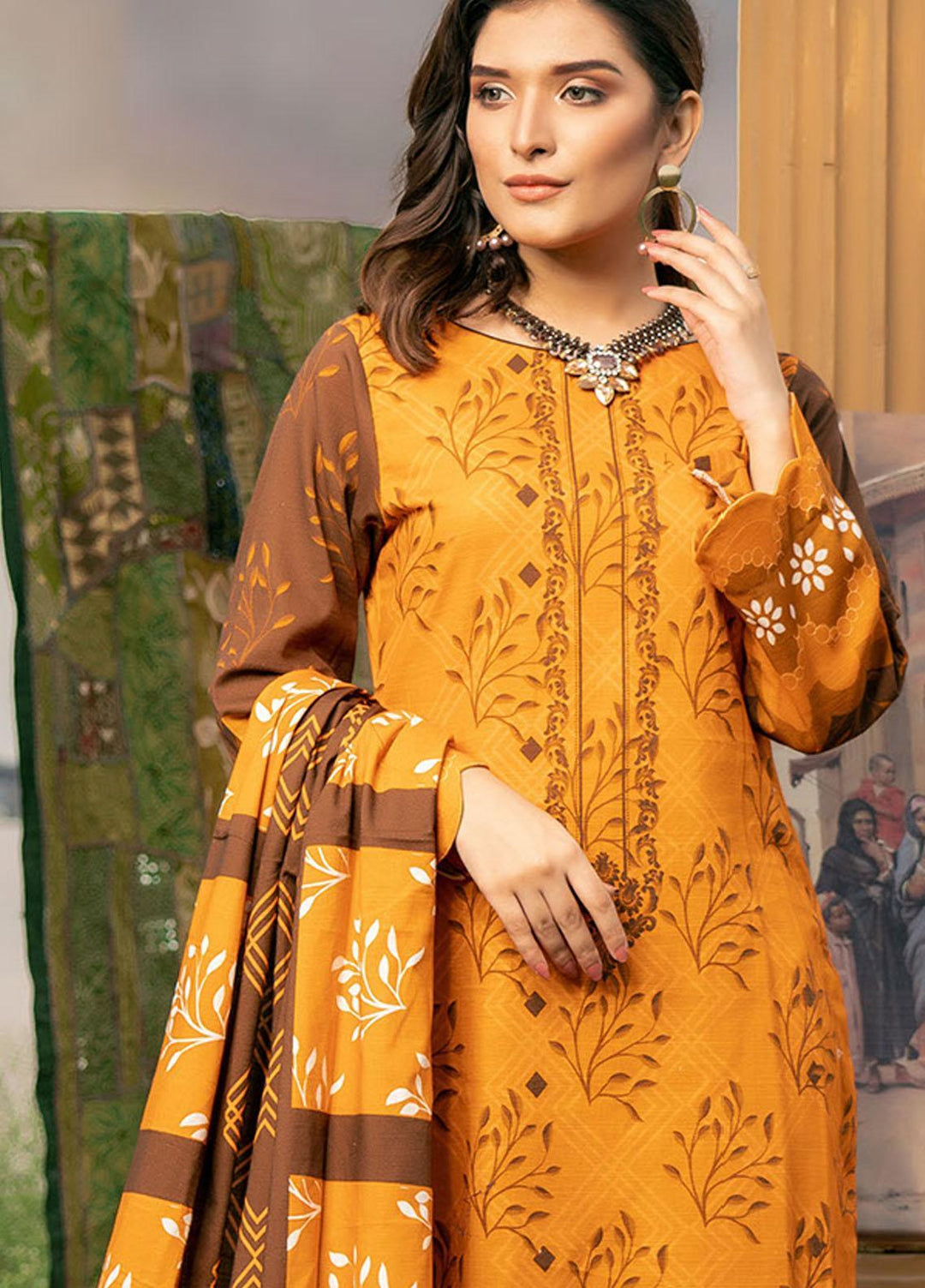 Noorma Kamal Printed Khaddar Suits Unstitched 3 Piece NK21WL Lily-06 - Winter Collection