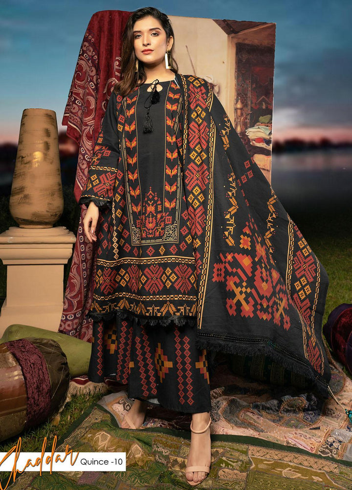 Noorma Kamal Printed Khaddar Suits Unstitched 3 Piece NK21WL Quince-10 - Winter Collection