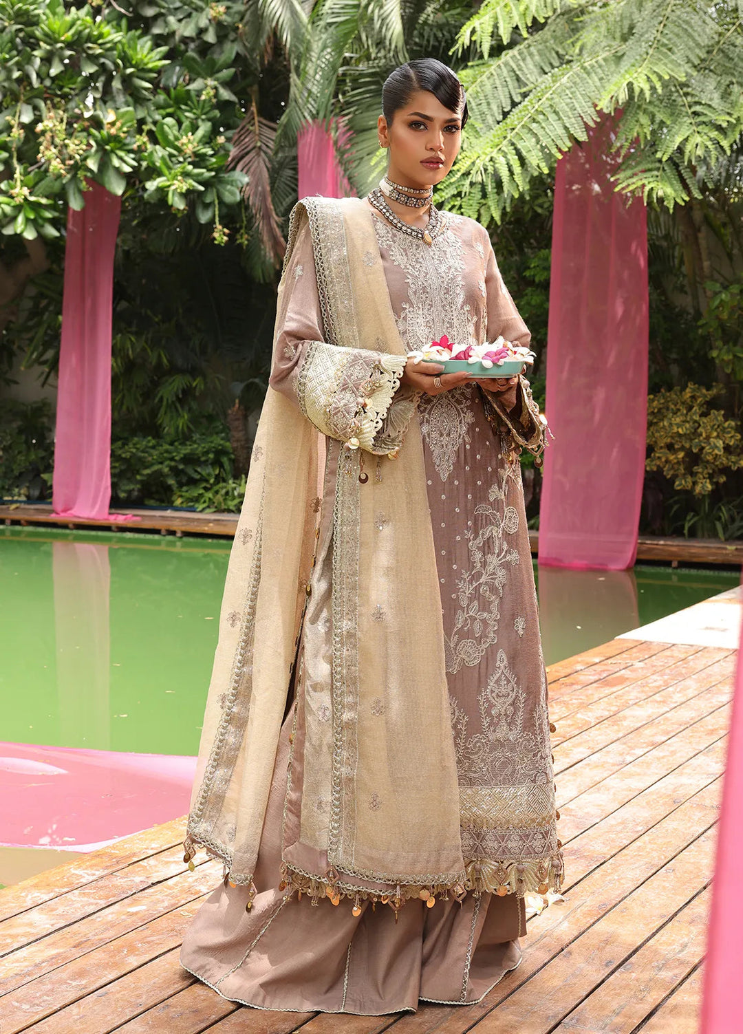 Nora By Salitex Embroidered Net Suit Unstitched 3 Piece SUNS24NO009UT - Formal Collection