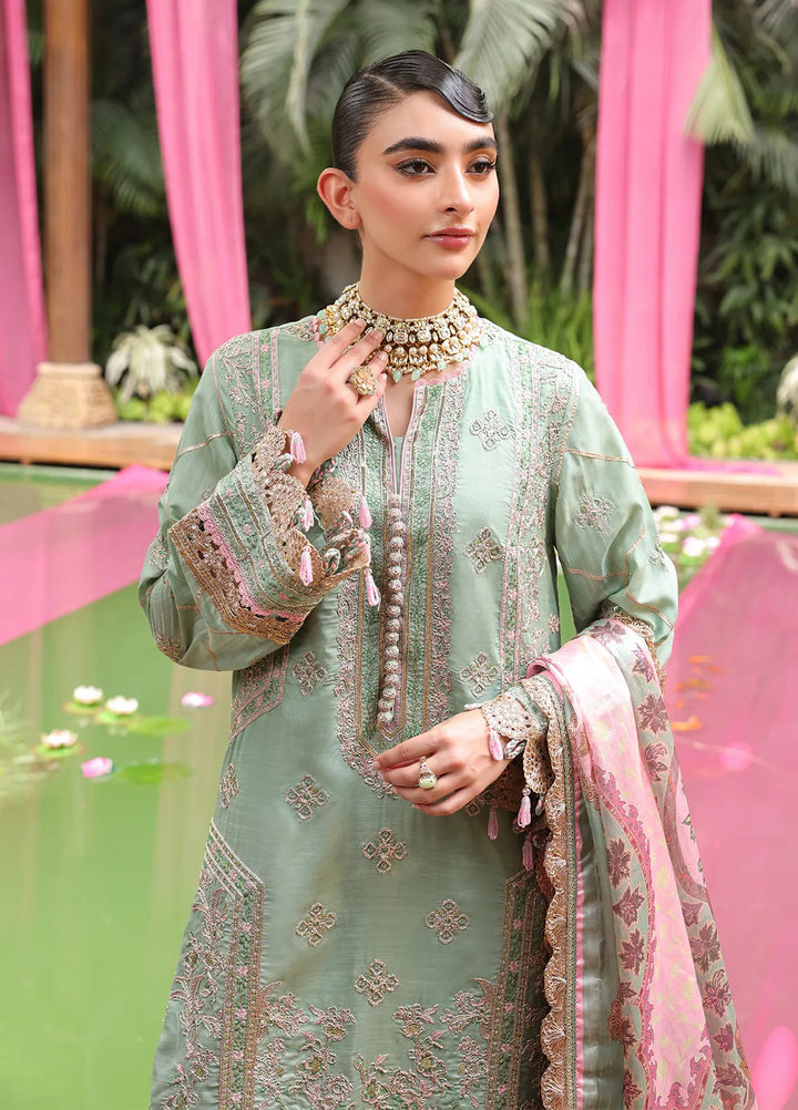 Nora By Salitex Embroidered Raw Silk Suit Unstitched 3 Piece SUNS24NO001UT - Formal Collection