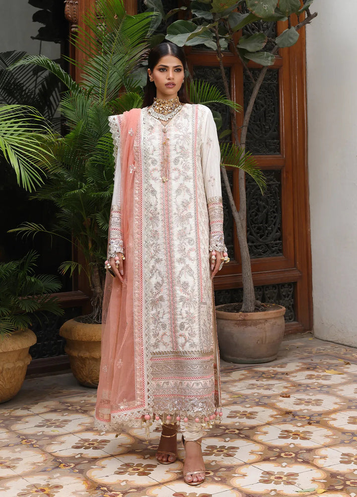 Nora By Salitex Embroidered Raw Silk Suit Unstitched 3 Piece SUNS24NO007UT - Formal Collection